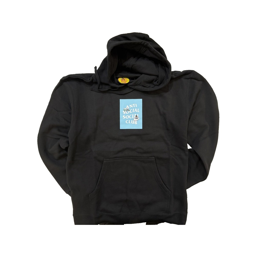 Anti Social Social Club Hoodie Mens Large Black Sad Boyz Cartoon Pullover NWT